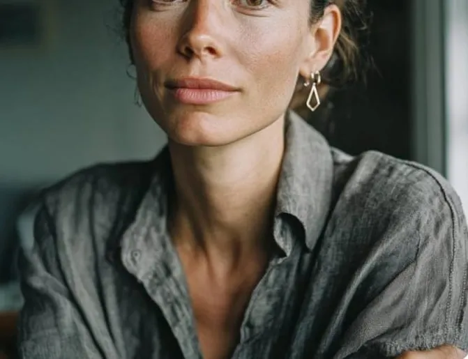 Portrait, morning light on the shore